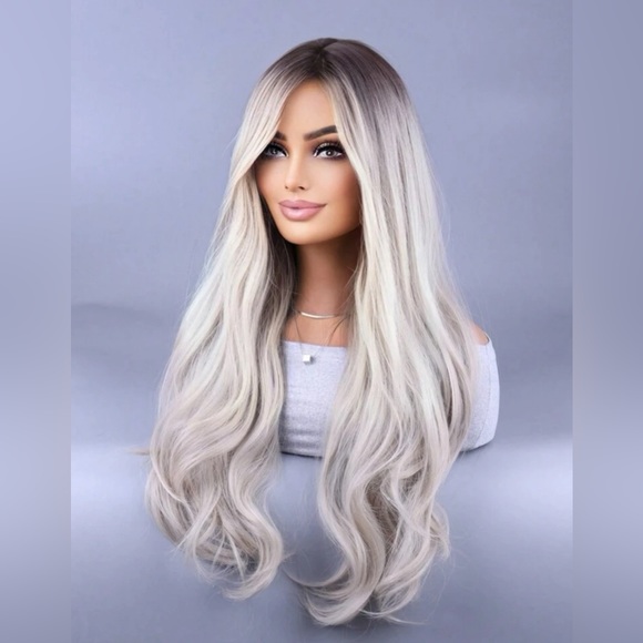 New Ombré Light Grey Hair Wig main image 6